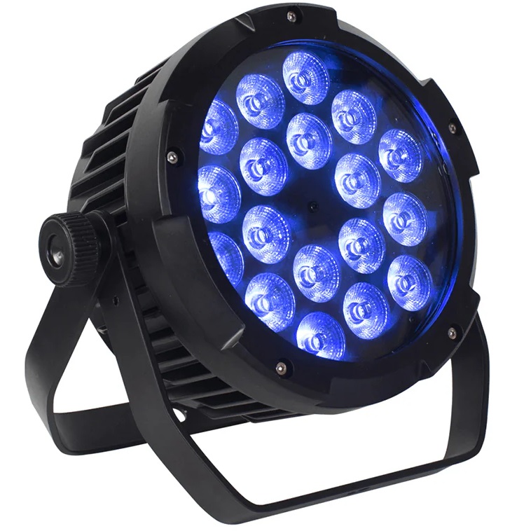 SHEHDS LED PAR 18×18 IP65 BUNDLE 8 PARLED DA 324W 18 x 18W 6-IN-1 RGBWA-UV IP65 CONTROLLO DMX 610 CANALI + CASE 1