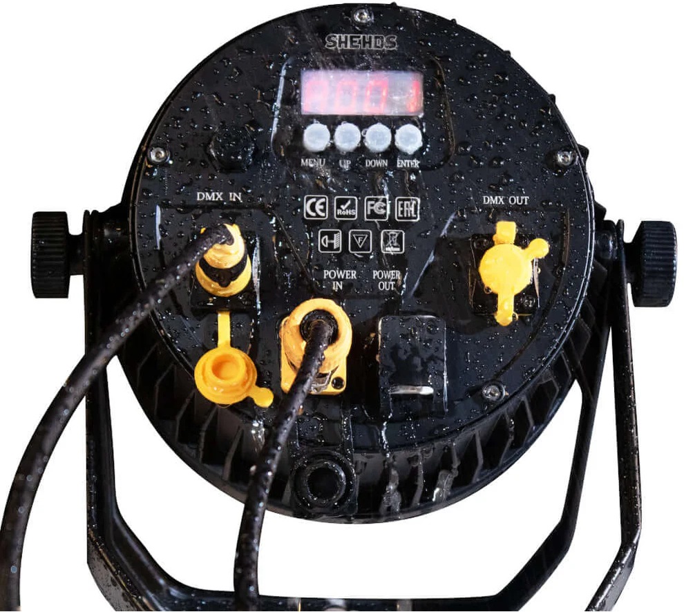 SHEHDS LED PAR 18×18 IP65 BUNDLE 8 PARLED DA 324W 18 x 18W 6-IN-1 RGBWA-UV IP65 CONTROLLO DMX 610 CANALI + CASE 2