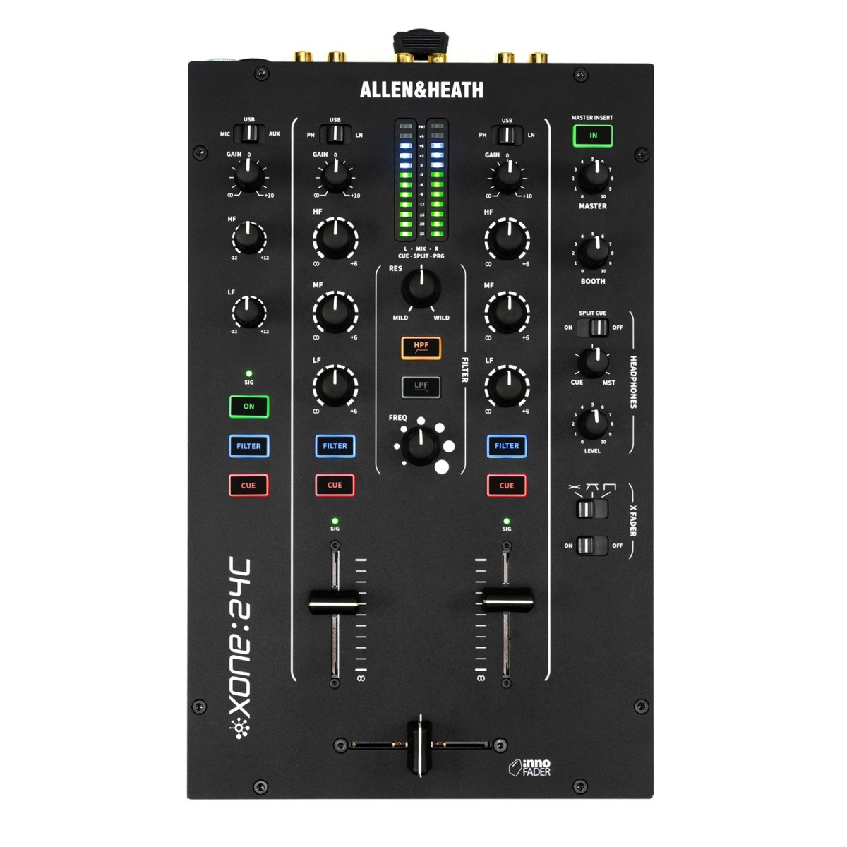 ALLEN & HEATH XONE24C MIXER PER DJ 2+1 CANALI EQ 3 BANDE MINI INNO FADER CROSSFADER USB-C 6