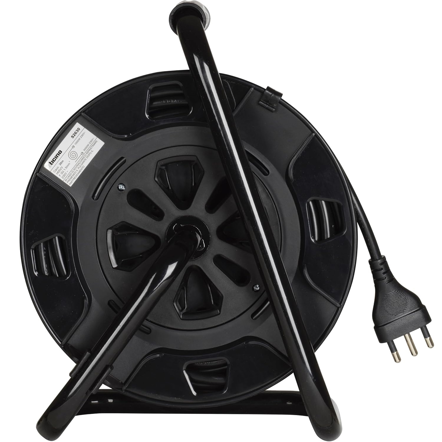 BTICINO S2630 PROLUNGA 30 METRI SU AVVOLGICAVO CON 4 PRESE UNEL SHUKO BIPASSO 4