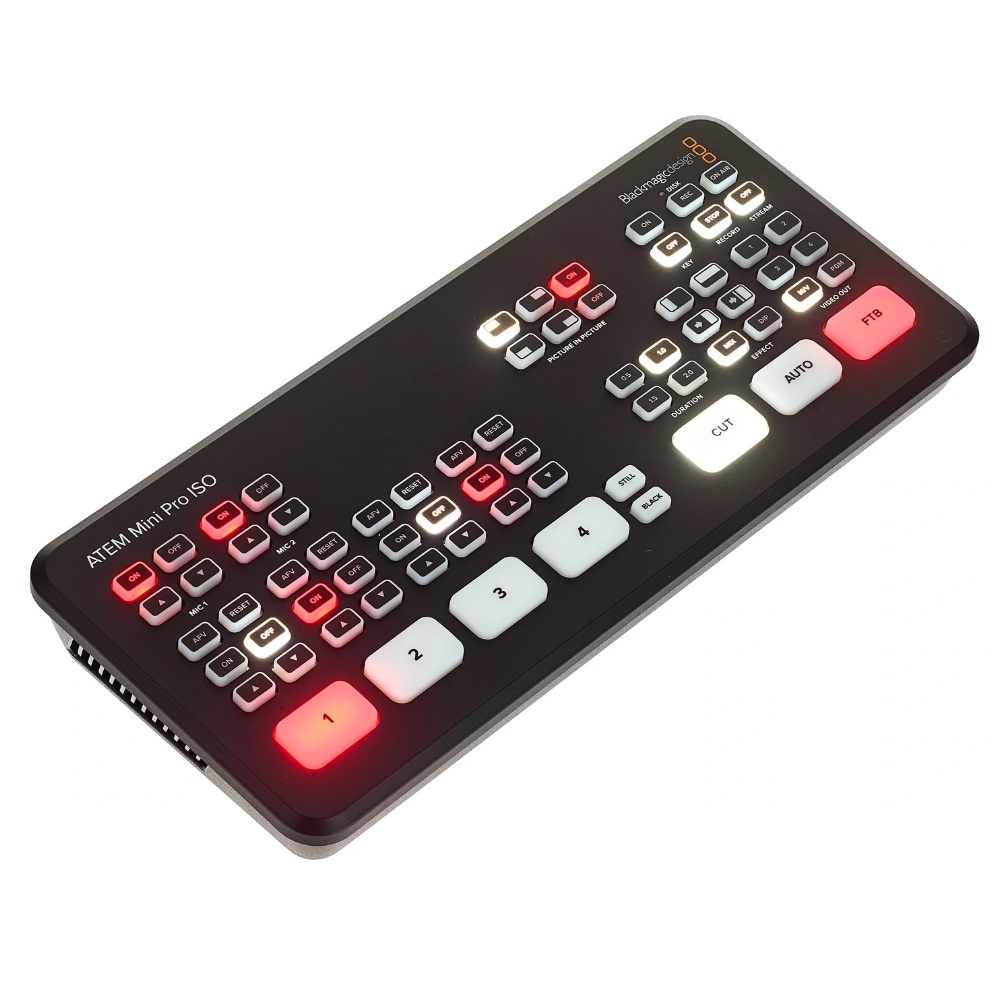 BLACKMAGIC DESIGN ATEM MINI PRO ISO MIXER VIDEO SWITCHER HDMI 4 CANALI 7