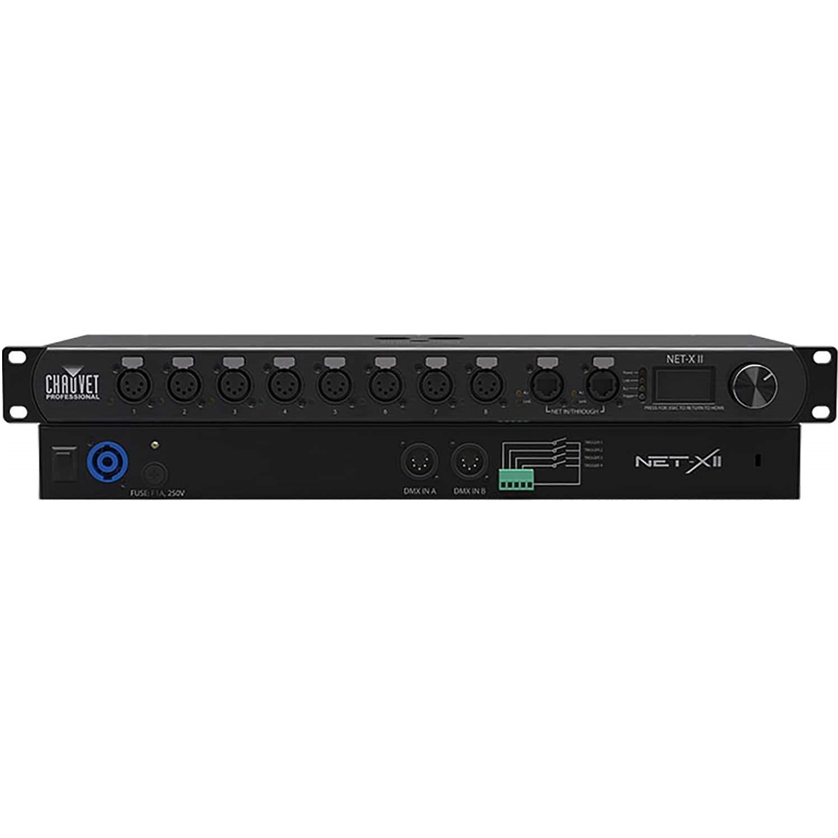 CHAUVET PRO NET-XII NODO ARTNET 1U RACK ETHERNET TO DMX MERGING LTP-HTP SACN RDM 2