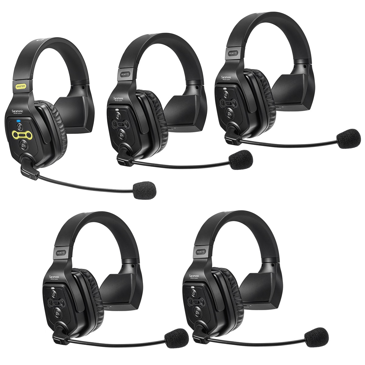 SARAMONIC WITALK WT5S SISTEMA 5 CUFFIE FULL-DUPLEX WIRELESS INTERCOM SYSTEM 1.9GHZ BASE RICARICA E CUSTODIA 18