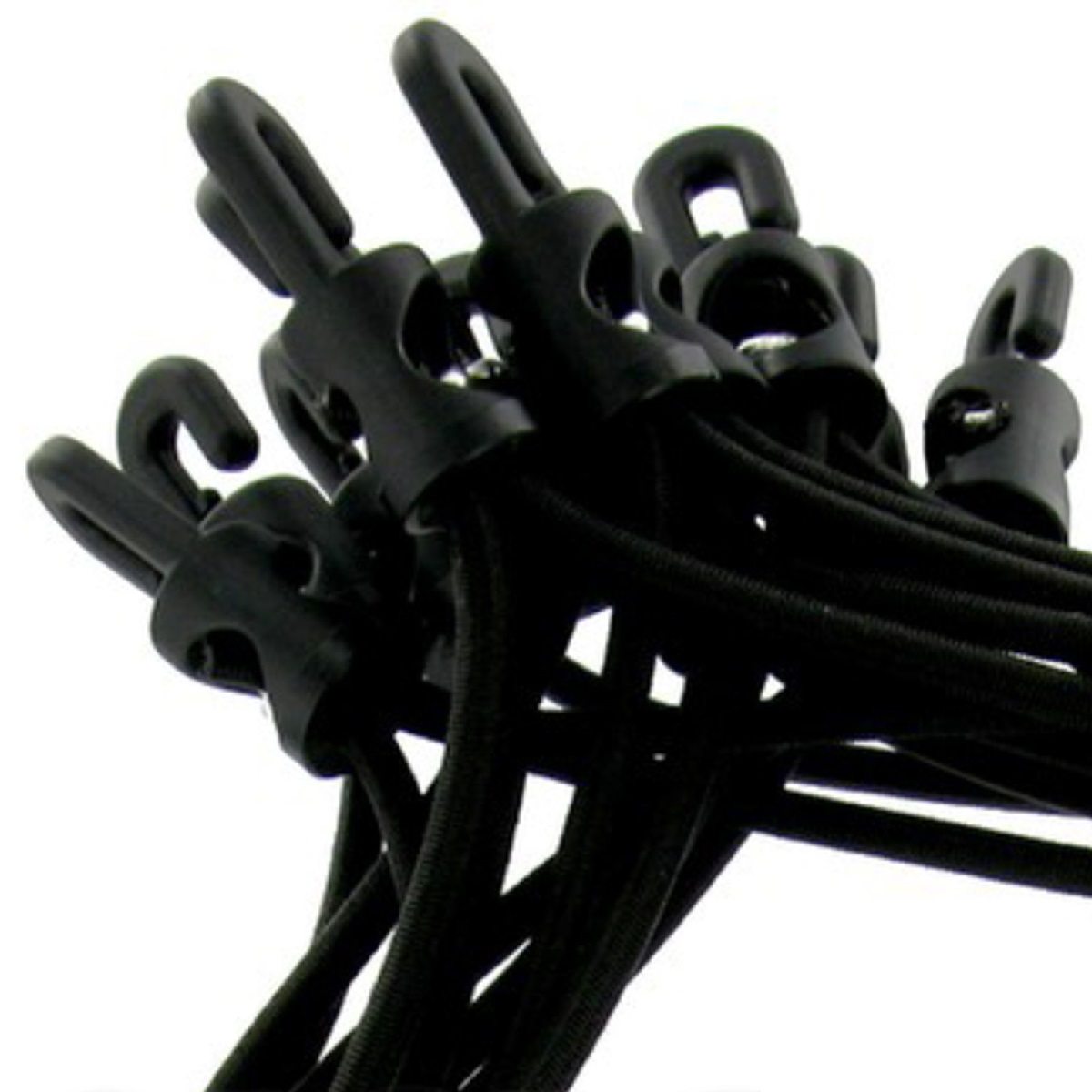 SET DI 12 ELASTICI NERI DA 25 CM DIAMETRO 4MM PER TELI SCHERMI TENDE E FONDALI 4