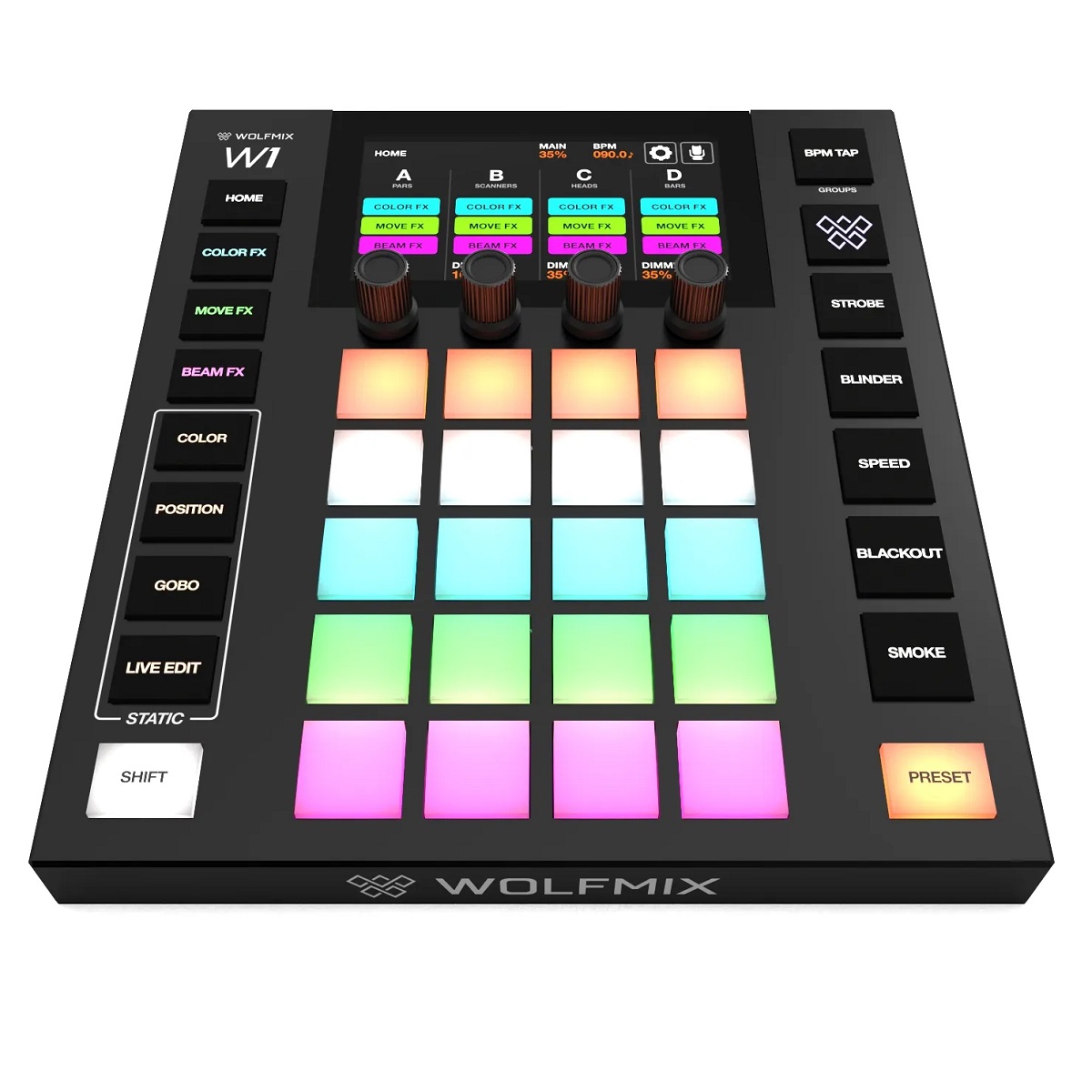 WOLFMIX W1 MK3 CONTROLLER LUCI DMX MIXER STAND ALONE 2
