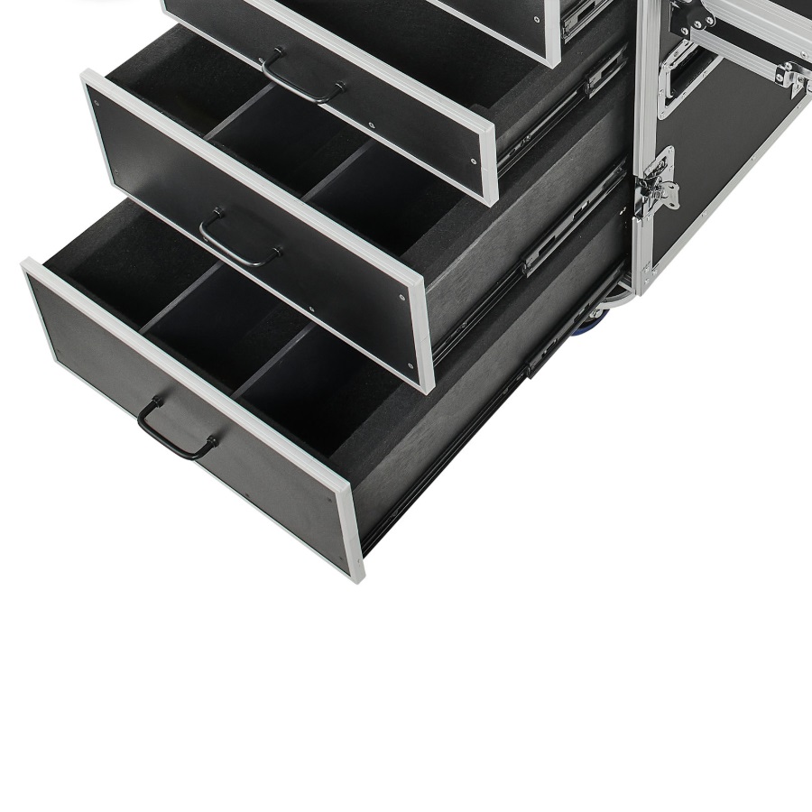 FLYHT PRO CASE PRODUCTION FLIGHTCASE 4 CASSETTI 2 RIPIANI SU RUOTE 3