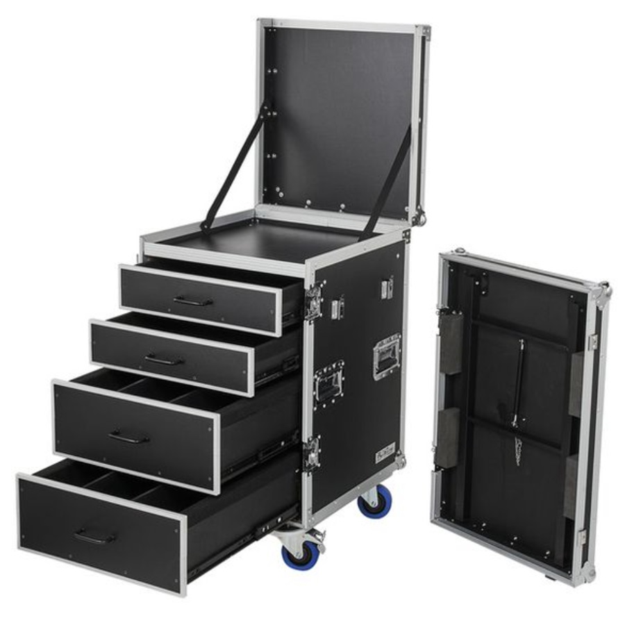 FLYHT PRO CASE PRODUCTION FLIGHTCASE 4 CASSETTI 2 RIPIANI SU RUOTE 5