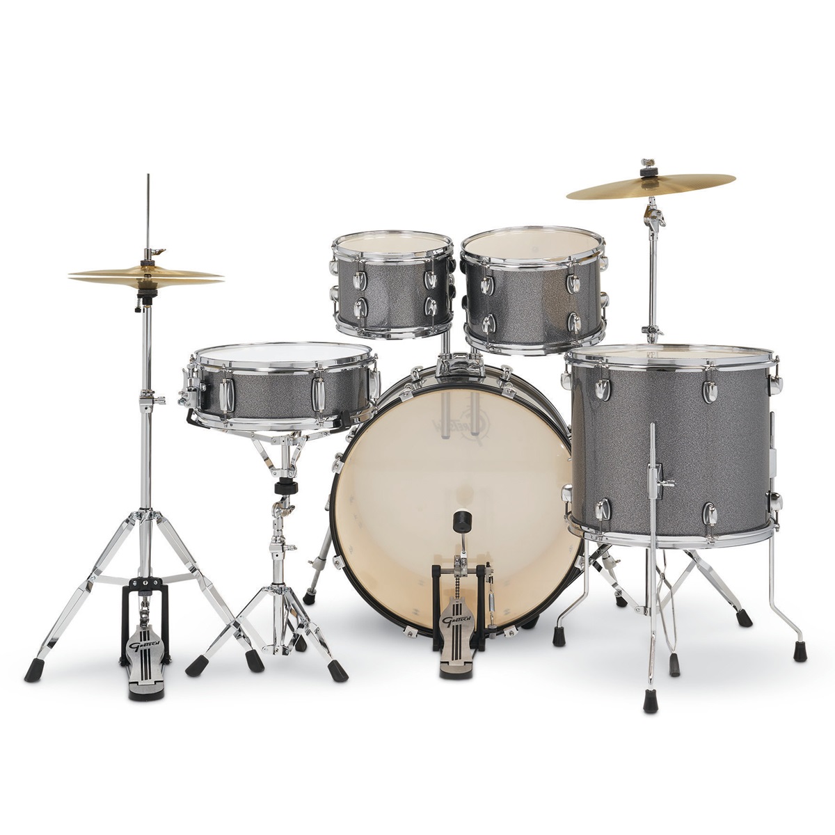 GRETSCH DRUMS RENEGADE 22 GREY SPARKLE BATTERIA STANDARD CON PIATTI E SGABELLO 7