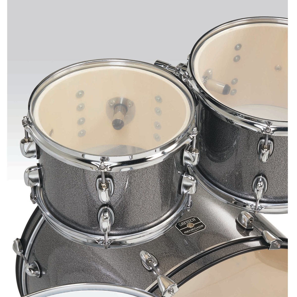GRETSCH DRUMS RENEGADE 22 GREY SPARKLE BATTERIA STANDARD CON PIATTI E SGABELLO 8