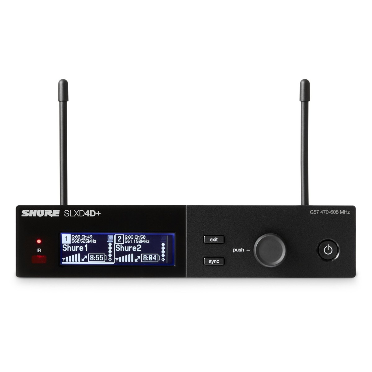 SHURE SLXD4+E G65 RICEVITORE DOPPIO RADIOMICROFONO DIGITALE 470-606 MHZ 1