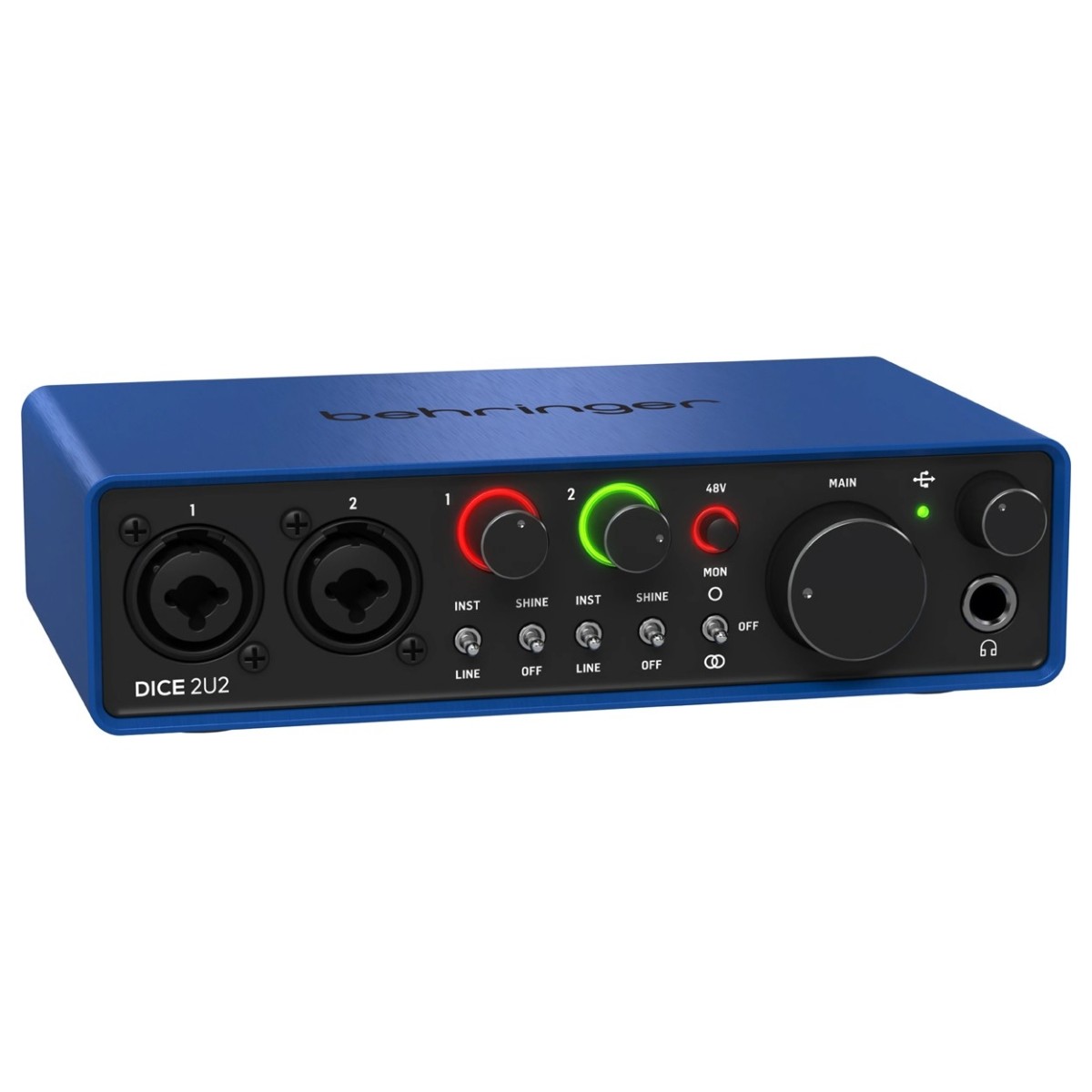 BEHRINGER DICE 2U2 INTERFACCIA AUDIO USB 24BIT 192KHZ PREAMPLIFICATORI MIDAS PHANTOM +48V 3