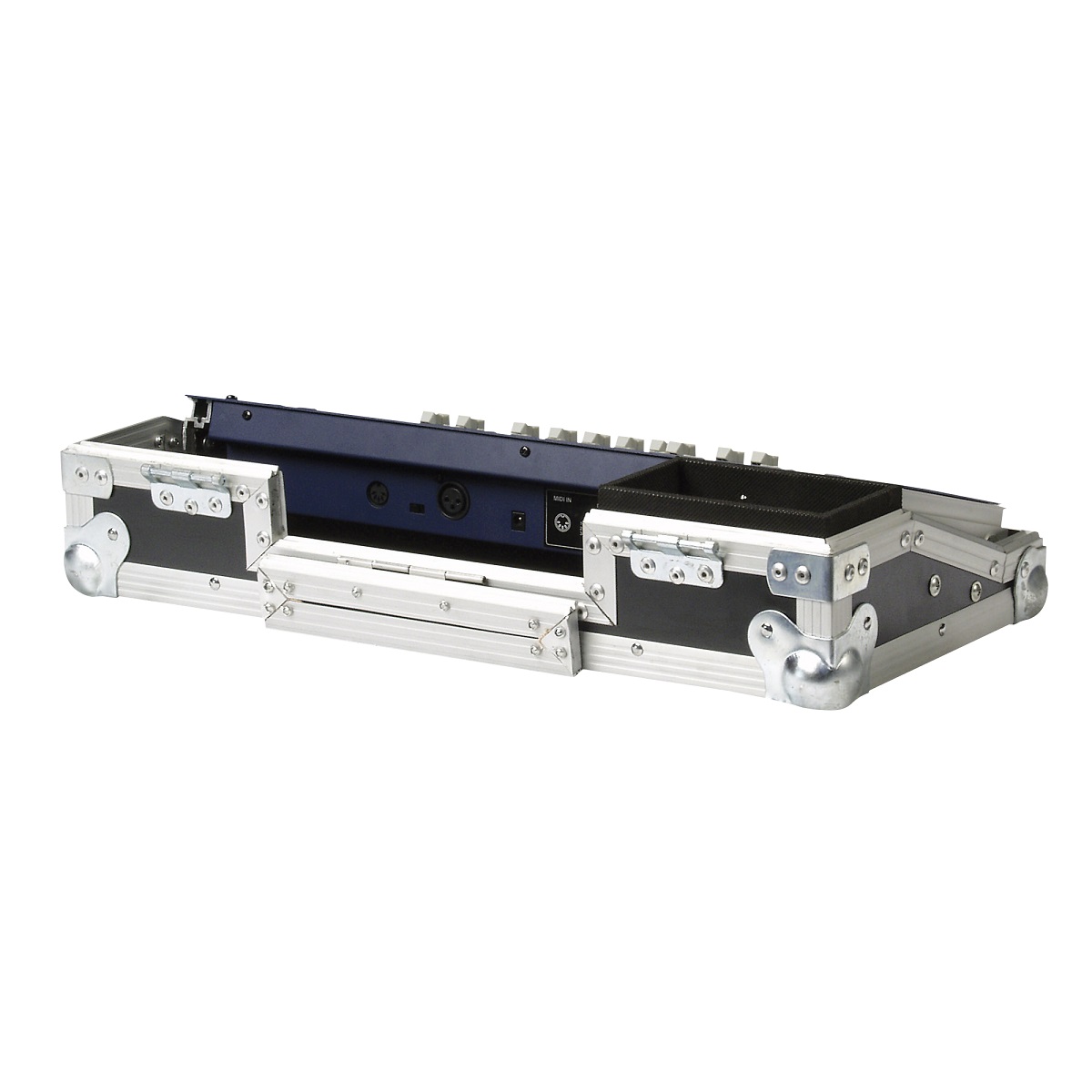 SHOWTEC D7403 FLIGHT CASE PER PICCOLO MIXER CONTROLLER LUCI 3U RACK ALIMENTATORE PASSAGGIO CAVI 2