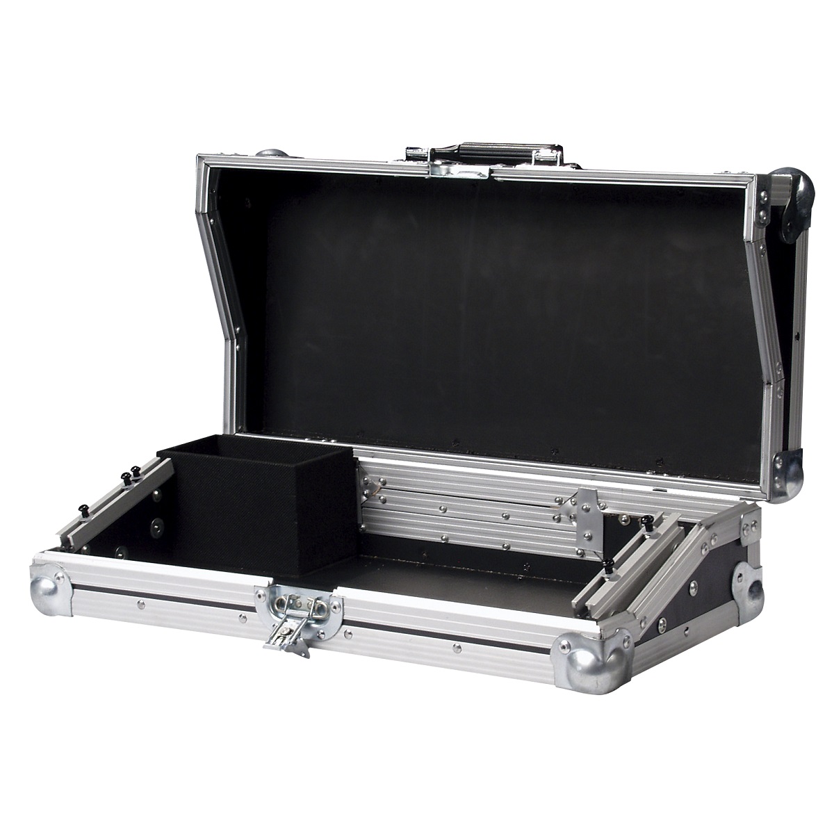 SHOWTEC D7403 FLIGHT CASE PER PICCOLO MIXER CONTROLLER LUCI 3U RACK ALIMENTATORE PASSAGGIO CAVI 4