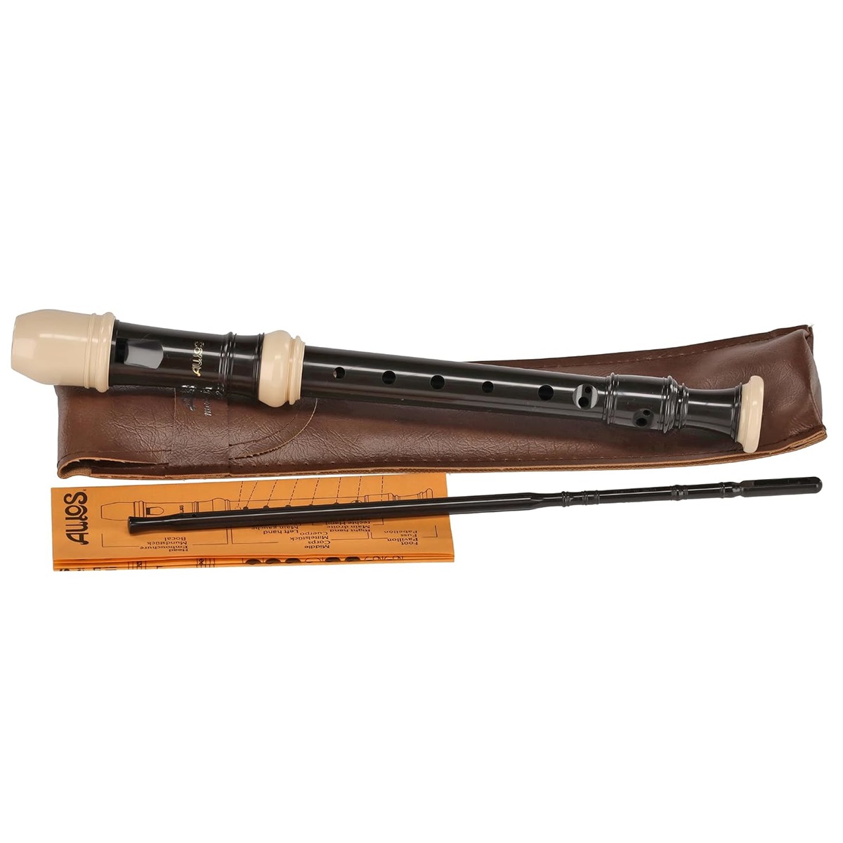 AULOS 507B SYMPHONY FLAUTO SOPRANINO DITEGGIATURA BAROCCA 3 PARTI MARRONE SCURO 7