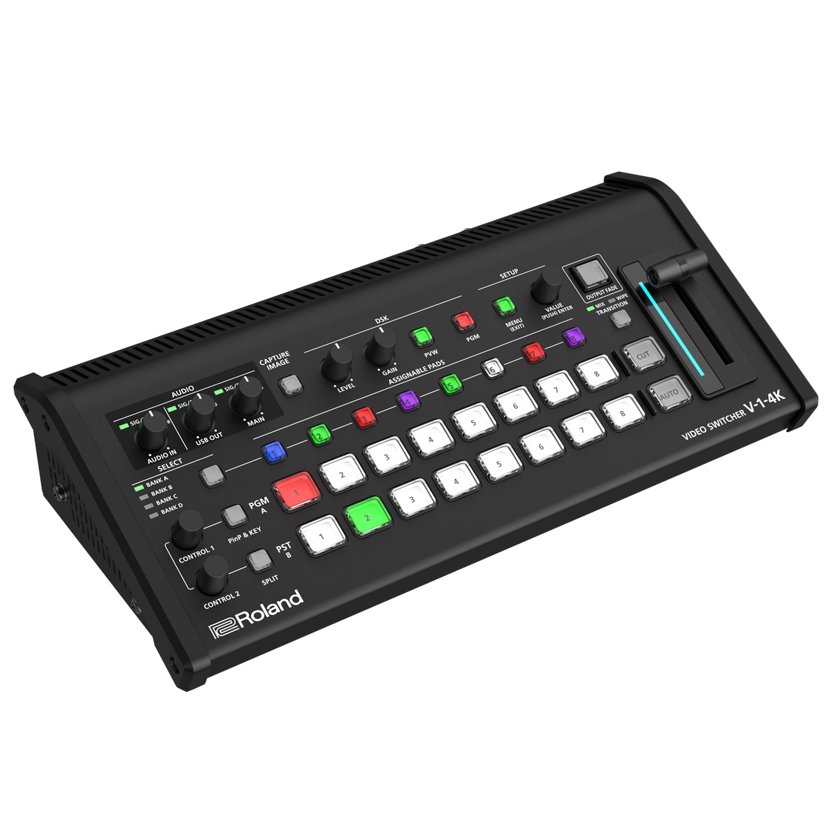 ROLAND V-1-4K MIXER VIDEO 4K-60P HDR HDMI 5-IN 5-OUT STREAMING USB FUNZIONE ROI 2